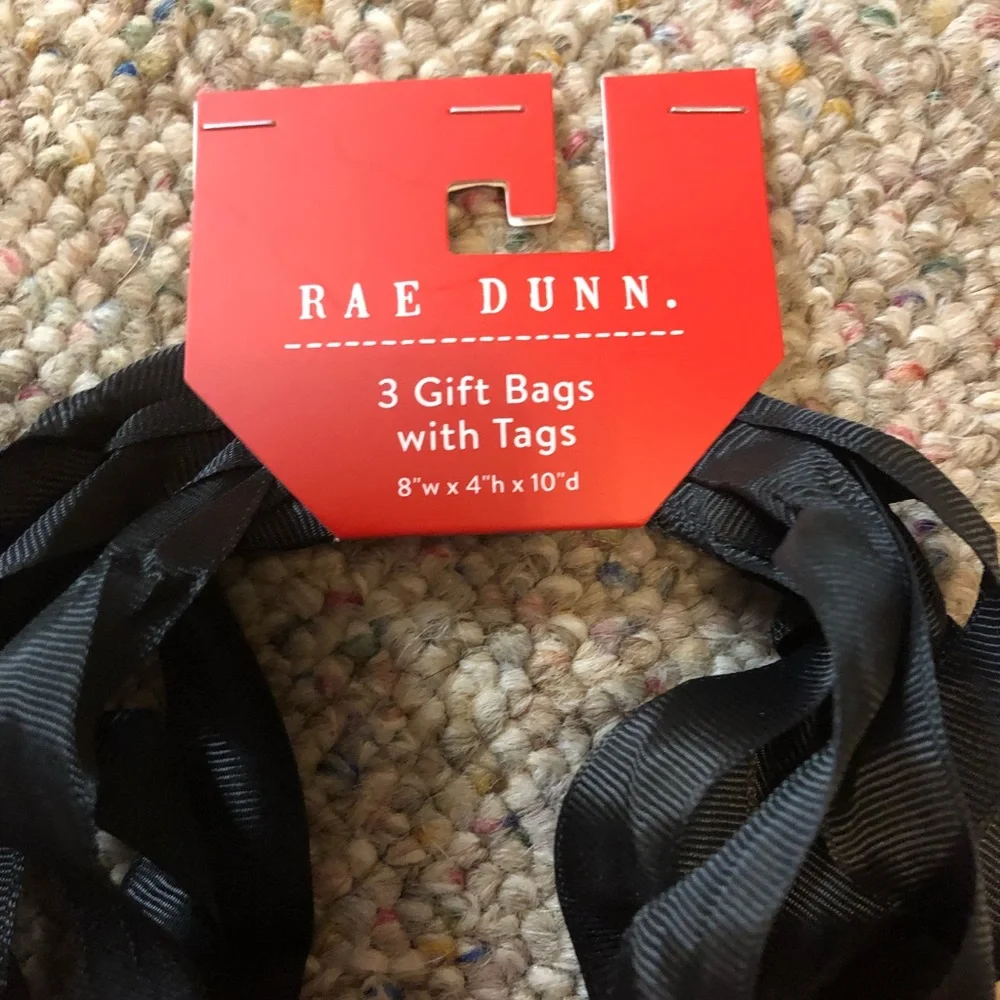 🆕 Rae Dunn MERRY and BRIGHT Gift Bags with Tags 3 Pack
